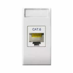 Presa rj45 ave 441027c6 cat.6 utp domus s44 bianco lucido [441027c6]