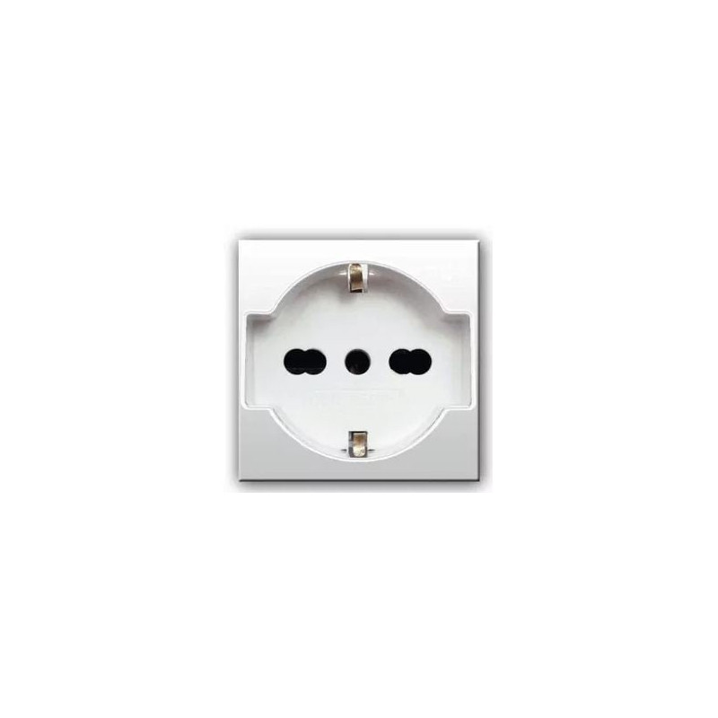 Presa schuko bipasso ave 441090/15ts domus s44 2p+t 10/16a 250v bianco