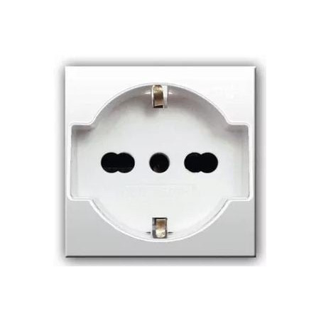 Presa schuko bipasso ave 441090/15ts domus s44 2p+t 10/16a 250v bianco