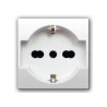 Presa schuko bipasso ave 441090/15ts domus s44 2p+t 10/16a 250v bianco