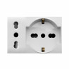 Presa schuko bipasso ave 44109015mb con presa italiana 2p+t 10/16a