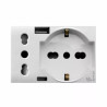 Presa schuko bipasso ave 44109015usb con presa italiana e usb-a/usb-c