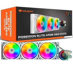 Dissipatore cpu a liquido cougar poseidon elite argb 360 120mm bianco