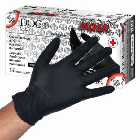 Guanti monouso gardening doc velo in nitrile l non sterile nero 100pz