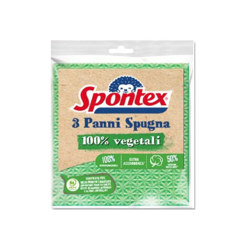 Panni spontex spugna x3 bio eco 3pz 18x19cm [19280325]