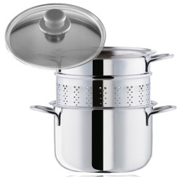 Set pentola inoxriv eatitaly pastaiola 20cm con coperchio vetro acciaio