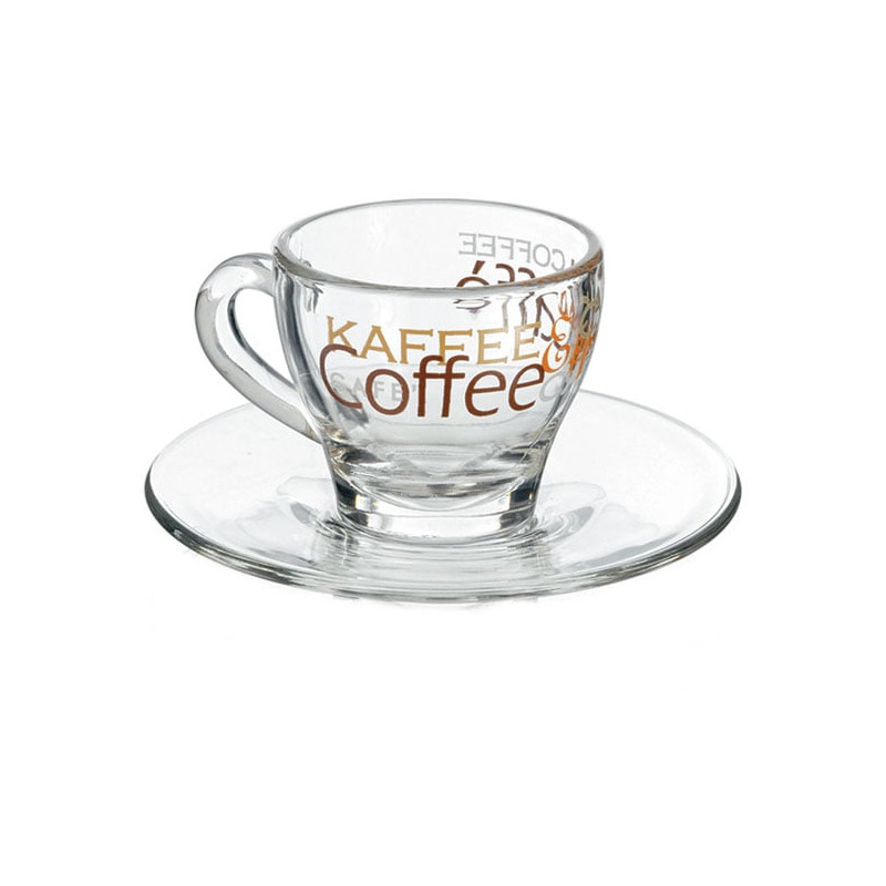 Set tazza caffe' decover collezione mix 76cc 6pz in vetro decorato