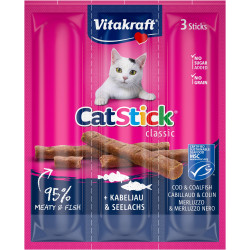 Snack per gatti vitakraft catstick classic merluzzo carbonaro 18g