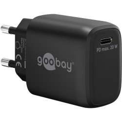 Alimentatore da rete goobay 65405 usb-c gan pd 20w nero [65405]