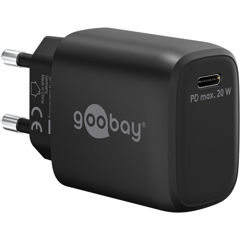 Alimentatore da rete goobay 65405 usb-c gan pd 20w nero [65405]