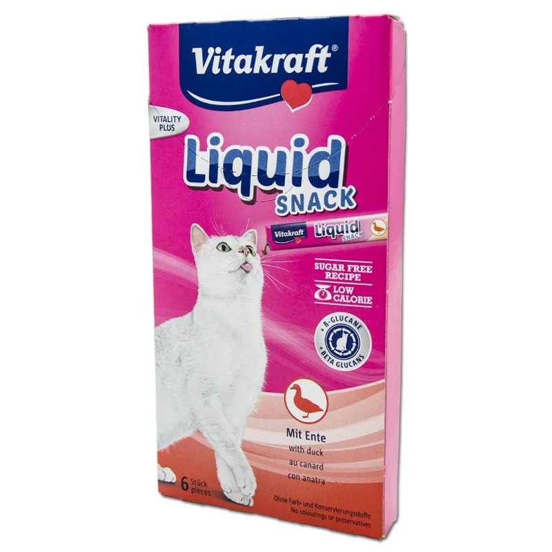 Snack per gatti vitakraft liquid snack duck 6x15g