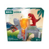 Figurina brio vulcano dinosauro interattivo in eruzione 12cm multicolore