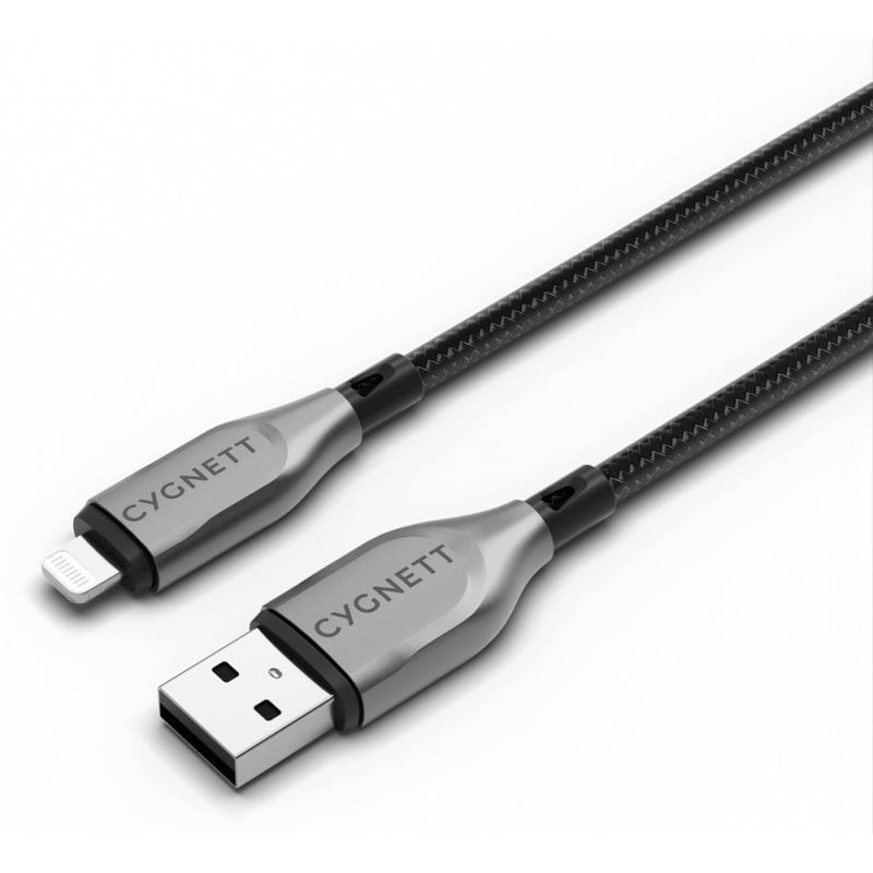 Cavo usb cygnett armoured lightning tipo a 1m nero [cy4658pccal]