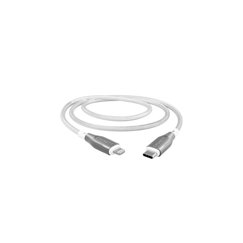 Cavo usb cygnett armoured lightning tipo c 2m bianco [cy4670pcccl]