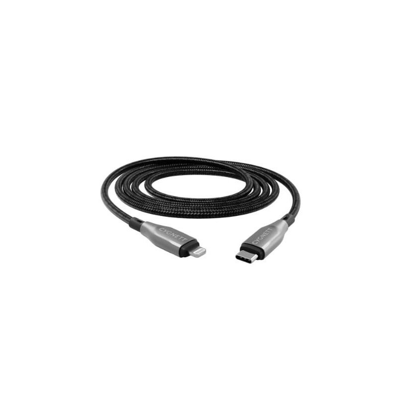 Cavo usb cygnett armoured lightning 0.5m nero [cy4666pcccl]