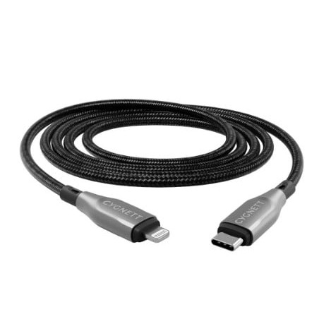 Cavo usb cygnett armoured lightning 0.5m nero [cy4666pcccl]