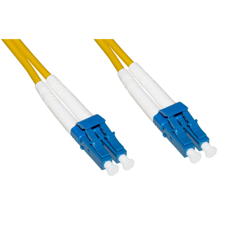 Cavo fibra ottica link monomodale duplex lc/lc 9/125 os2 1m giallo