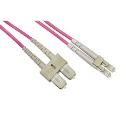 Cavo fibra ottica link multimodale duplex lc/sc 50/125 om4 2m rosa
