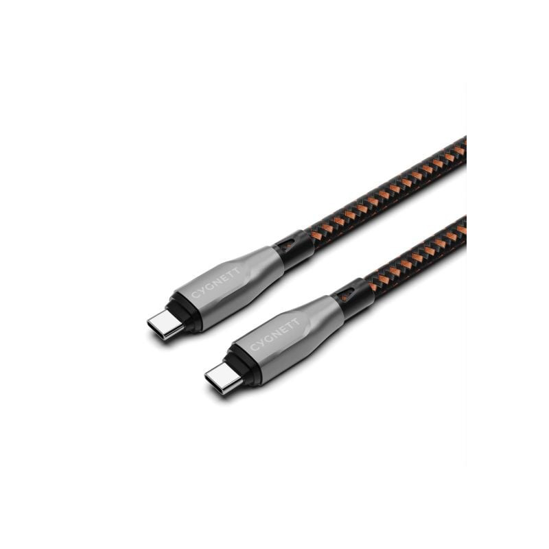 Cavo cygnett armoured usb-c a usb-c 240w 1m nero/arancione