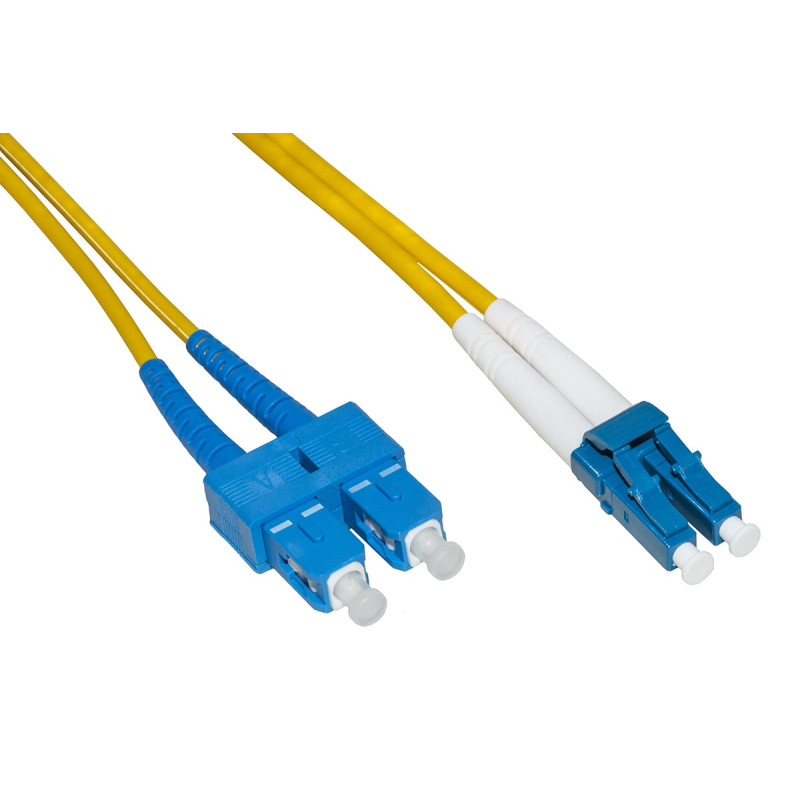 Cavo fibra ottica link monomodale duplex lc/sc 9/125 os2 5m giallo