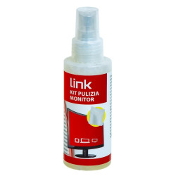 Kit pulizia link sp115 detergente per schermi 100ml + panno microfibra