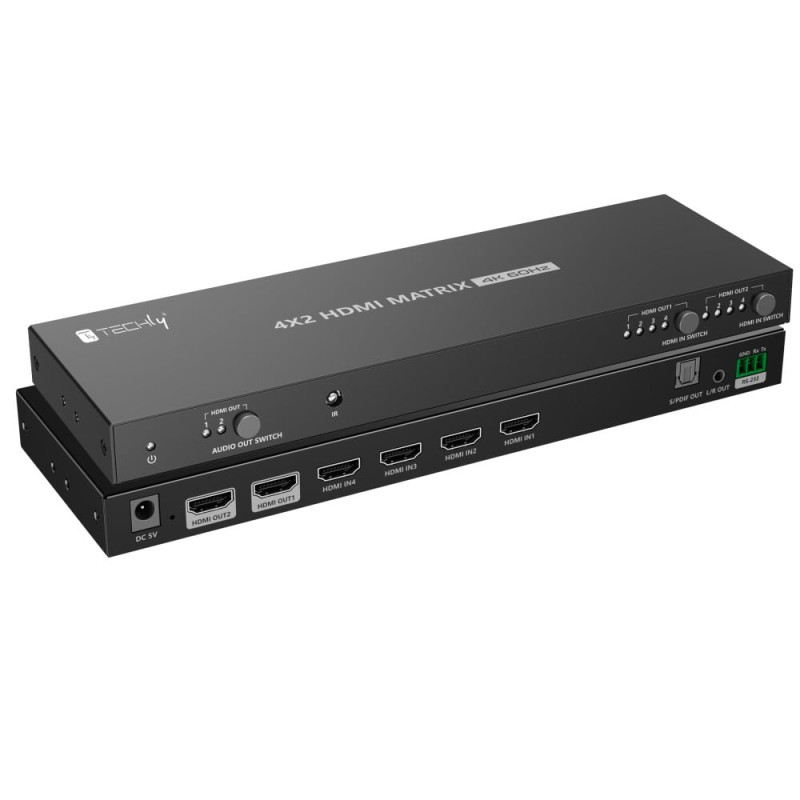 Switch hdmi techly matrix idata hdmi-mx422 4x2 hdmi 2.0 4k 60hz