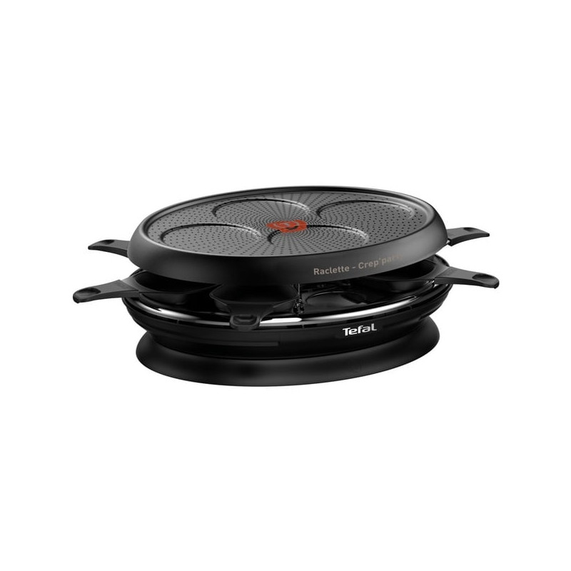 Griglia elettrica raclette tefal 2in1 1050w per 8 persone nero [re3208]