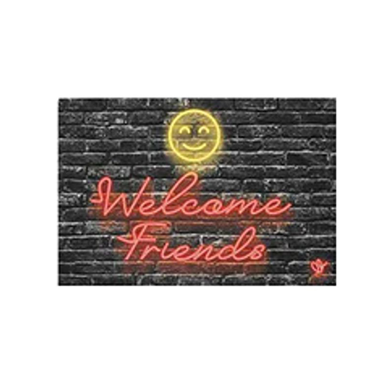 Zerbino olivo tappeti neon zerbino in gomma fondo 40x60cm nero [zeneon040x060]