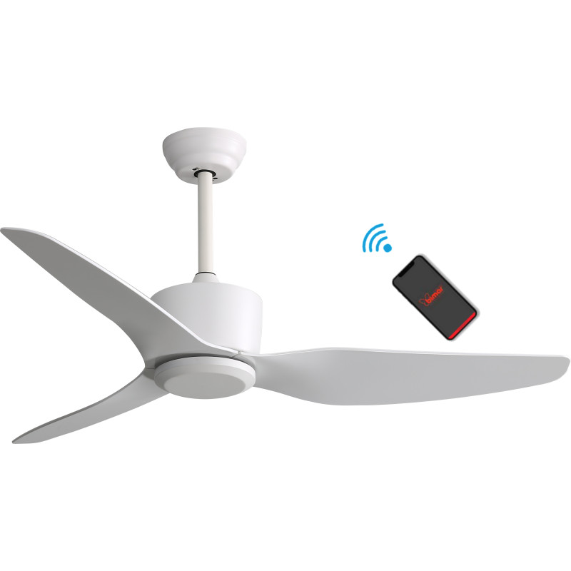 Ventilatore bimar da soffitto 132cm con wifi bianco
