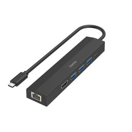 Hub usb 3.0 hama 6porte usb 3.0 usb-c ultra hd nero [00200144]