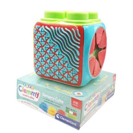 Gioco da costruzione clementoni clemmy morbido cubo sensoriale multicolore
