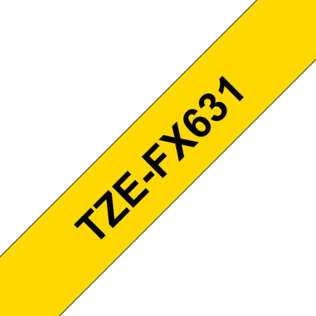Nastro per etichette tz brother tze-fx631 carta 1.2x8m giallo