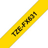 Nastro per etichette tz brother tze-fx631 carta 1.2x8m giallo