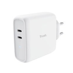 Alimentatore da rete trust maxo 2porte usb-c 65w bianco [25381]