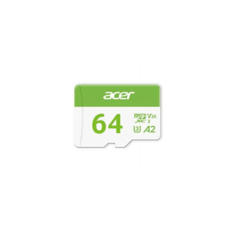 64gb scheda microsd acer msc300 uhs-i class 10 verde/bianco