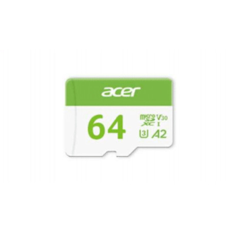 64gb scheda microsd acer msc300 uhs-i class 10 verde/bianco