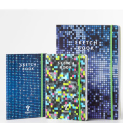 Quaderno in tempo sketch book punto metallico pixel a4 80g assortiti