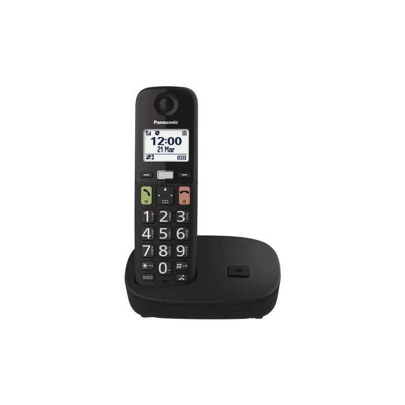 Telefono cordless panasonic tgu110exb tasti grandi singolo nero [kx-tgu110exb]