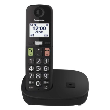 Telefono cordless panasonic tgu110exb tasti grandi singolo nero [kx-tgu110exb]