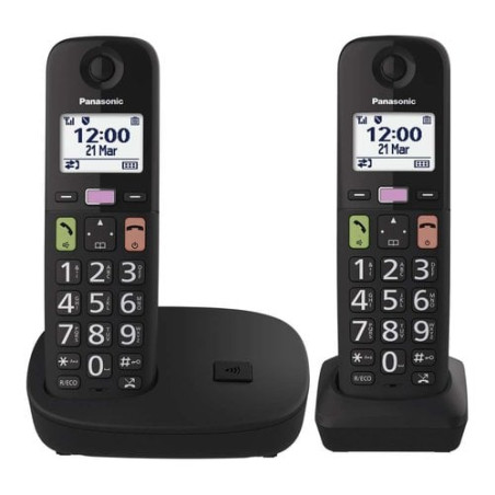 Telefono cordless panasonic tgu112exb tasti grandi duo nero [kx-tgu112exb]