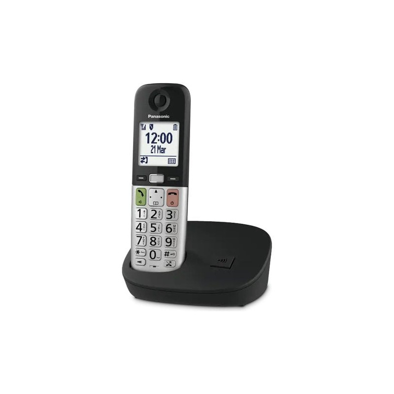 Telefono cordless panasonic tgu410exb tasti grandi argento/nero [kx-tgu410exb]