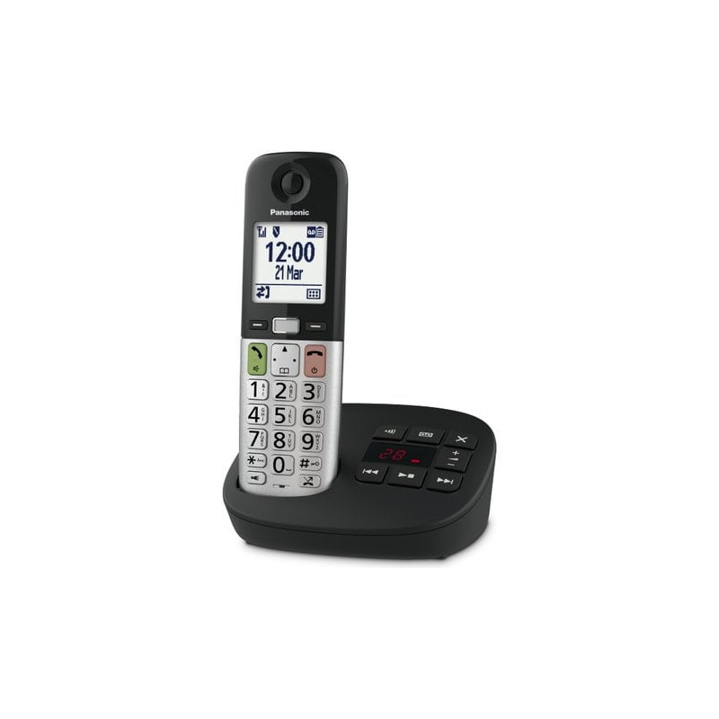 Telefono cordless panasonic tgu410exb tasti grandi argento/nero [kx-tgu430exb]
