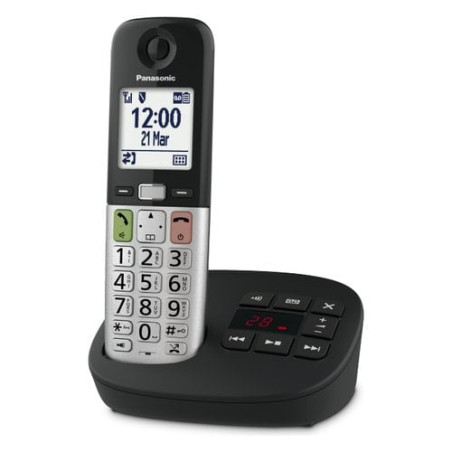 Telefono cordless panasonic tgu410exb tasti grandi argento/nero [kx-tgu430exb]