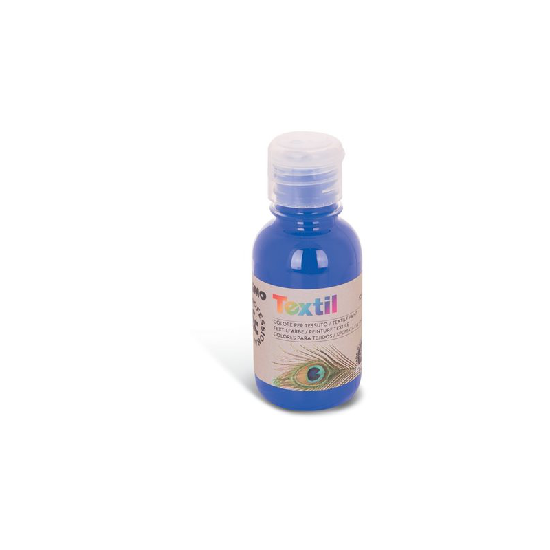 Colore ad acqua primo 410tx125500 per tessuti in flacone 125ml blu