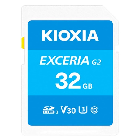 32gb scheda sdxc kioxia exceria g2 class10 uhs-i u3 v30 blu [lnex2l032gg4]