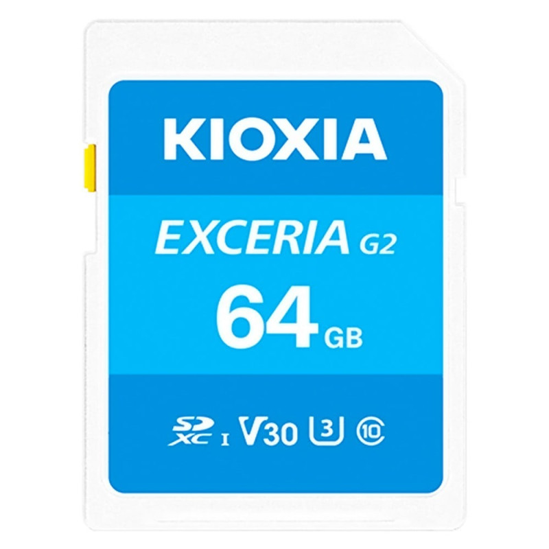 64gb scheda sdxc kioxia exceria g2 class10 uhs-i u3 v30 blu [lnex2l064gg4]