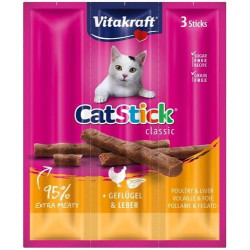 Bastoncini vitakraft mini kabanosy con pollame e fegato per gatti