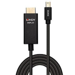 Cavo adattatore lindy mini displayport a hdmi m/m 1m nero [lindy40921]