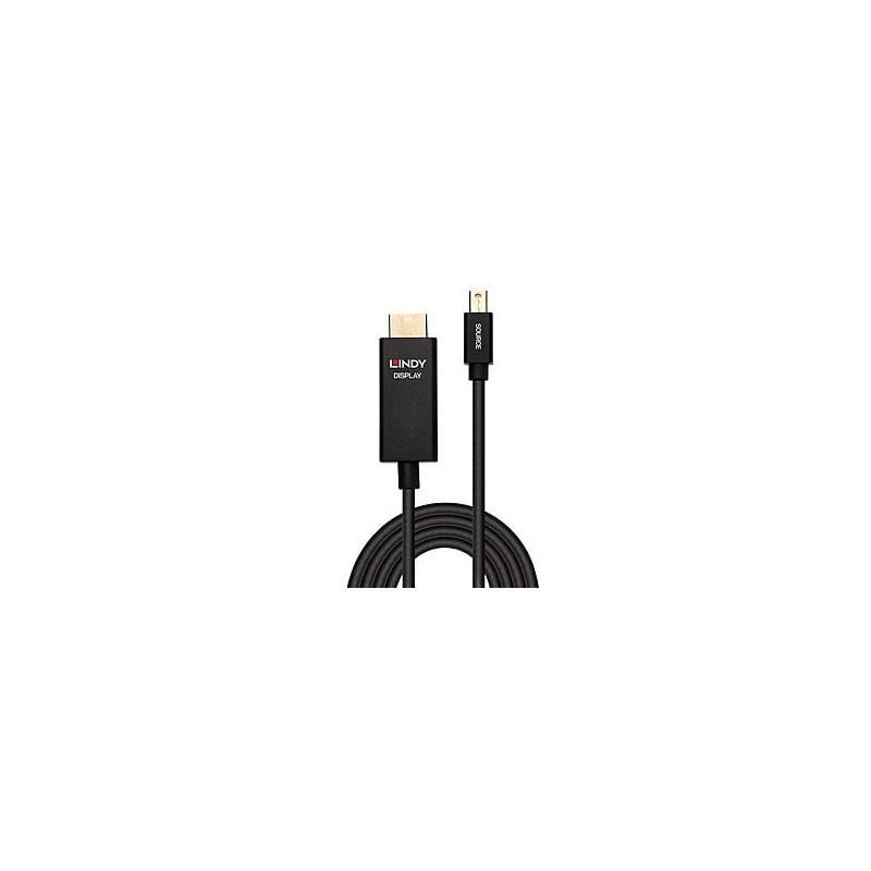 Cavo adattatore lindy mini displayport a hdmi m/m 1m nero [lindy40921]