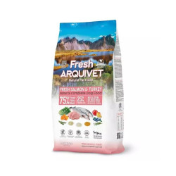 Mangime semiumido arquivet fresh salmone con tacchino per cani 2.5kg
